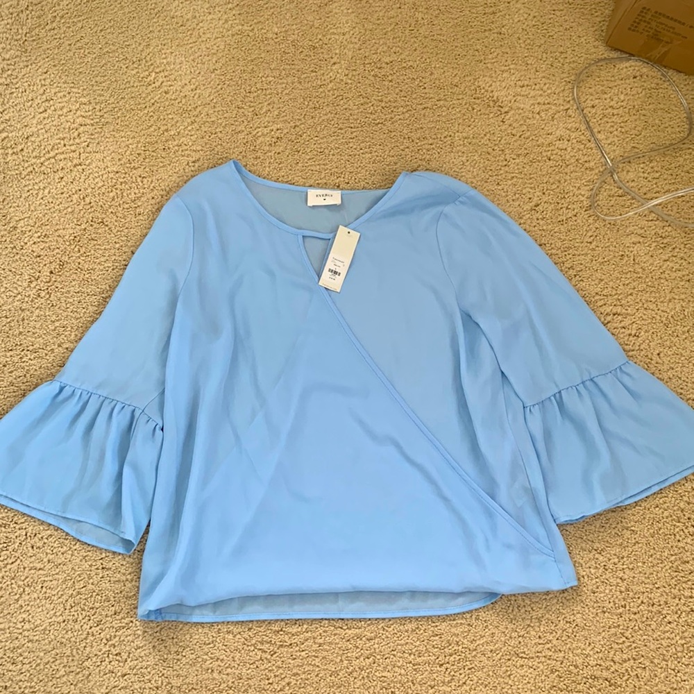 Francesca’s Blouse w/Poplin Sleeves NWT